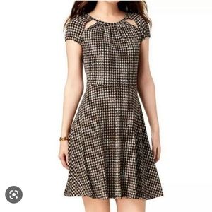 Michael Kors Houndstooth Cutout Dress